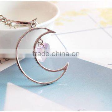 Hollow Moon Heart Crystal Charms Bracelet Simple Chain Bracelet