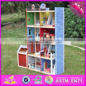 2016 New Design Children Big Wooden Toy Fire Station for Sale W06A138 photo-3