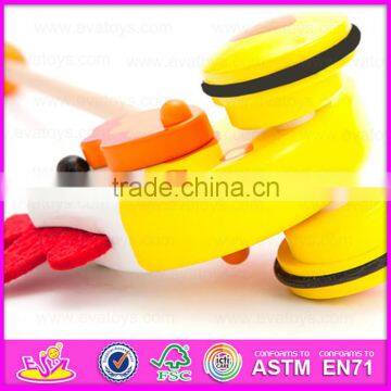 Новый дизайн детского ручного пуш-игрушки на Рождество 2015 года, забавная деревянная игрушка-курица на веревке в виде мультяшного персонажа для детей, популярная пуш-игрушка для младенцев W05A011 photo-3