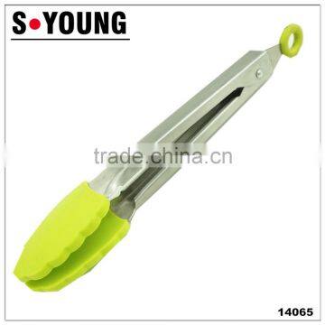 14065 Barbecue Grill Tongs Silicone Kitchen Serving Locking Food Tong