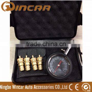 Tyre Pressure Gauge With 4pcs deflator in case for cars