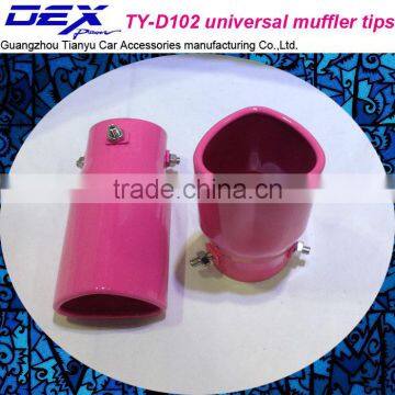 Small Beauty Heart-shaped Universal Muffler Tips in Pink Exhaust photo-2