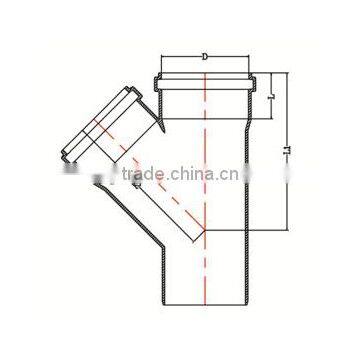 HIGH QUANLITY SKEW TEE WITH SOCKET OF PVC GB STANDARD EXPANDING FITTINGS FOR DRAINAGE WITH GASKET photo-2