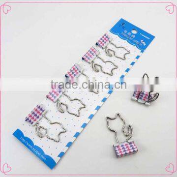 Professional beautiful colors cat design metal binder clips