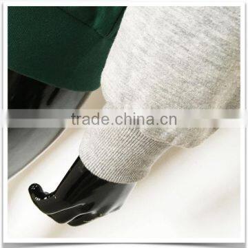 Full Zip Custom Logo Green Match Gray Color Sweater photo-5