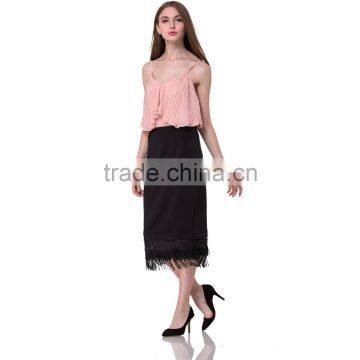 2017Guangzhou Domin Factory Directly Wholesale Latest Ladies Tassels Skirt photo-3