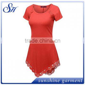 Womens Tunic Elegant Top With Lace Sexy Ladies Top photo-3