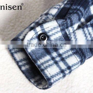 Garment Stock Lot Chinese Supplier Men Fleece Plaids Jacket With Hood photo-5