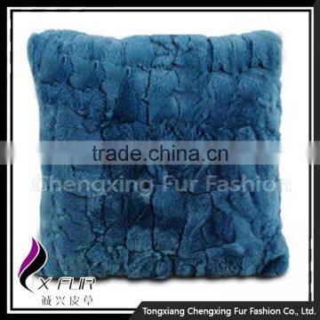 CX-D-22B Wholesale Price Cheap And Fine Genuine Rabbit Fur Pillow Case Cushion Cover photo-2