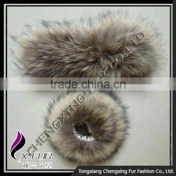 Cuff-2 Lady Fashion Genuine Raccoon Fur Cuff Bracelet photo-3