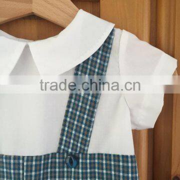 2017 New Fashion Plaid Baby Boy Onesie Clothes 100% Cotton Kids Rompers and Playsuit photo-3