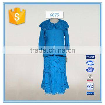 Women jacket and skirt embroidery wholesale church suit