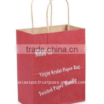 Kraft Paper Bags with paper handles with 100% Solid Color Printing