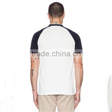 White and Black Blank Polo Shirts no Collar Raglan Sleeve Polo Shirt