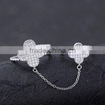 Yiwu Factory Direct Cheap Wholesale Top Quality Romantic S925 Double Chained Rings for Women photo-5