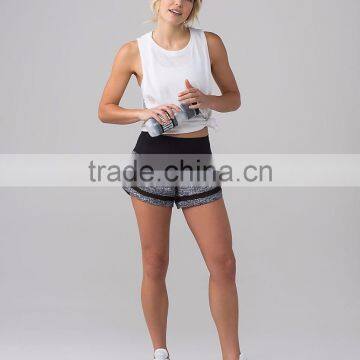 MGOO Popular Latest Design Women Shorts Elastic Waist Running Wear Sport Pants With Streamlined Pocket photo-3