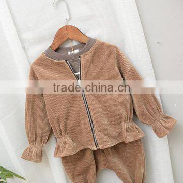 YE5206 Girls Jacket Corduroy Flying Sleeves 2017 Autumn Children Coat photo-2