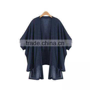 Custom design with customer's logo half sleeve cardigan shawls pashmina