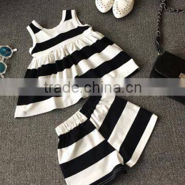 Vintage Baby Clothing Set Black And White Stripes Outfit Bow Tie Apparel