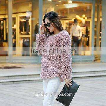 2015 Plus Size Faux Fur Coat Women Fashion Slim Fur Leather Grass Long-Sleeved Sheep Wool Coat Female Casual Out Wear photo-5