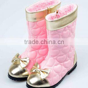 Cute Warm Leather Baby Boots Bow Style Child Boots Shoes Girls Kids Winter Boots photo-4