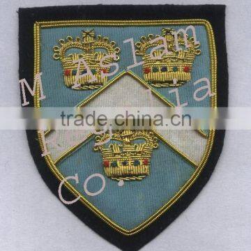 Three Crowns Hand Embroidery Badge