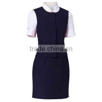 Women Formal Airline Stewardess Uniform Ladies Air Hostess Short Sleeve Skirt Flight Attendant Uniforms photo-5