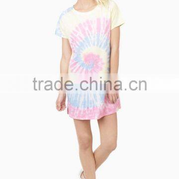 Hot Selling Tie Dye T-shirt Dress Design Beach Dress for Woman 2015 photo-3