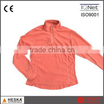 Outdoor sweatshirts custom 1/4zipper pink women fleece coat