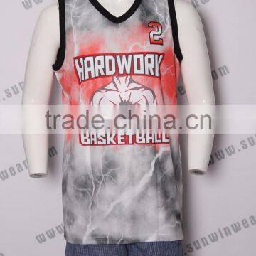 Cool style sublimation basketball jerseys fashion basketball shirt white and blue color basketball jersey for men