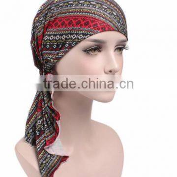 New Stretch Cloth Print Scarf Cap Scarf Hat Chemotherapy Hat photo-6