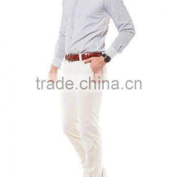 Cotton Vertical Stripes Fabric Men's Dress Shirts photo-5