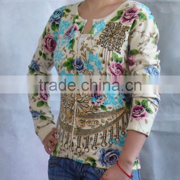 ladies sweater,pullover cardigan,print sweater