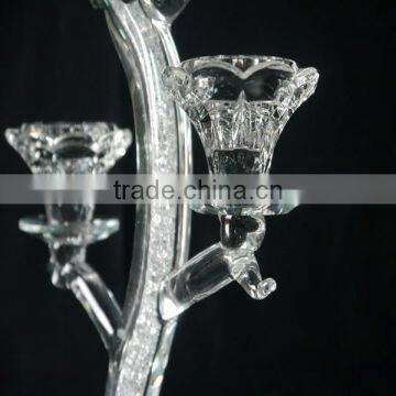 New Type Crystal Candle Holder Centerpieces Inside Have Small Diamond on Pillar photo-3