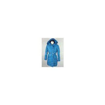 Duck Feather Double Breasted Overcoat Womens Long Down Winter Coats Blue