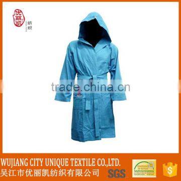 custome design blue hotel microfiber bathrobe