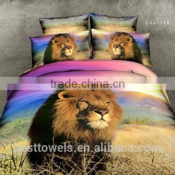 Good quality cotton 3d printed lion king bedding set