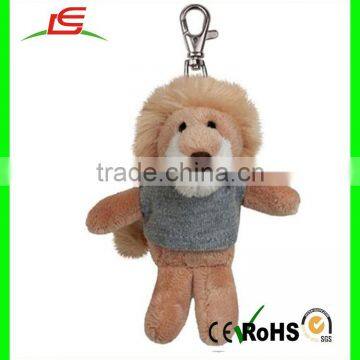 Nice design cute stuffed keychain toy lovely plush animal keychain with clothes