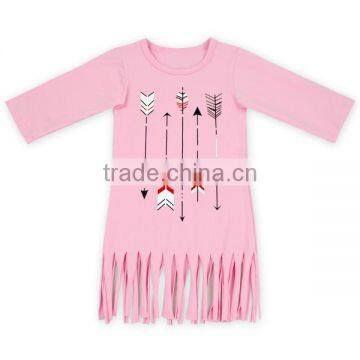 Wholesale fall long sleeve baby arrow tee shirts tassels top fashion girl t shirt M6082105