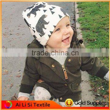 Baby Digital Printing Hats With Neckerchief, Baby Floral Print Beanie Hat