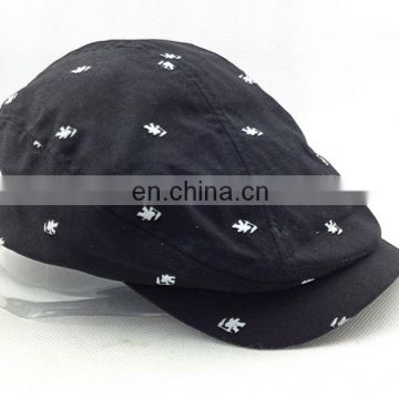 Flexfit Fashion Black Ivy Caps beret and Hats with pattern embroidery custom beret cap