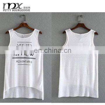 Latest fashion long top design women vest for tank top