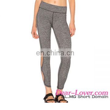 Wholesale Cheap Dusty Grey Cutout Side Sports woman legging pants