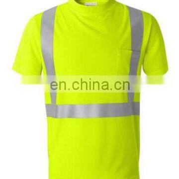 Safety Orange Lime Microfiber T-Shirt Policy Safety T-shirt Reflective Safety Short Sleeve T-Shirt HIGH VIZ photo-3
