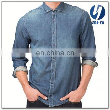 high quality factory price men denim shirt wholesale