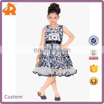 High Quality Trendy Girls Blue Party Dress Pari Dress For Baby Girl