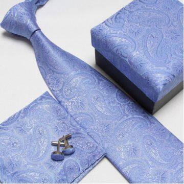 Knit Blue Mens Silk Necktie Summer Boys