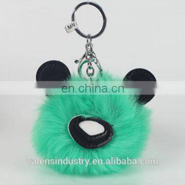 Charm Fashion Girls Handbag Pendant Fluffy Faux Fur 24 Hour Pom Pom Animal Shape Fur Pom Keychain photo-3