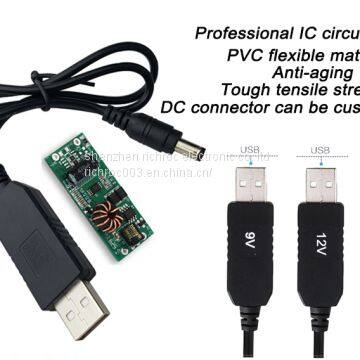USB dc Boosting Cable 5v to 9v 12v Step up Cable Usb to dc Boost Converter Power Cable photo-5