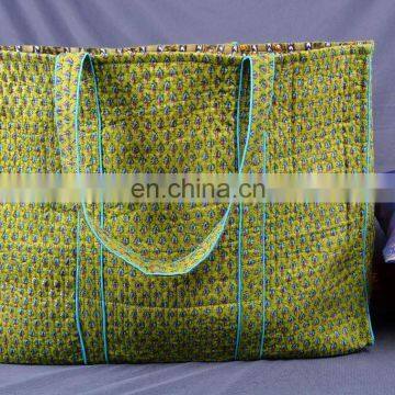 Women Indian Cotton Quilted Block Printed Hippie Bag Shoulder Carry Bag Handmade Purse